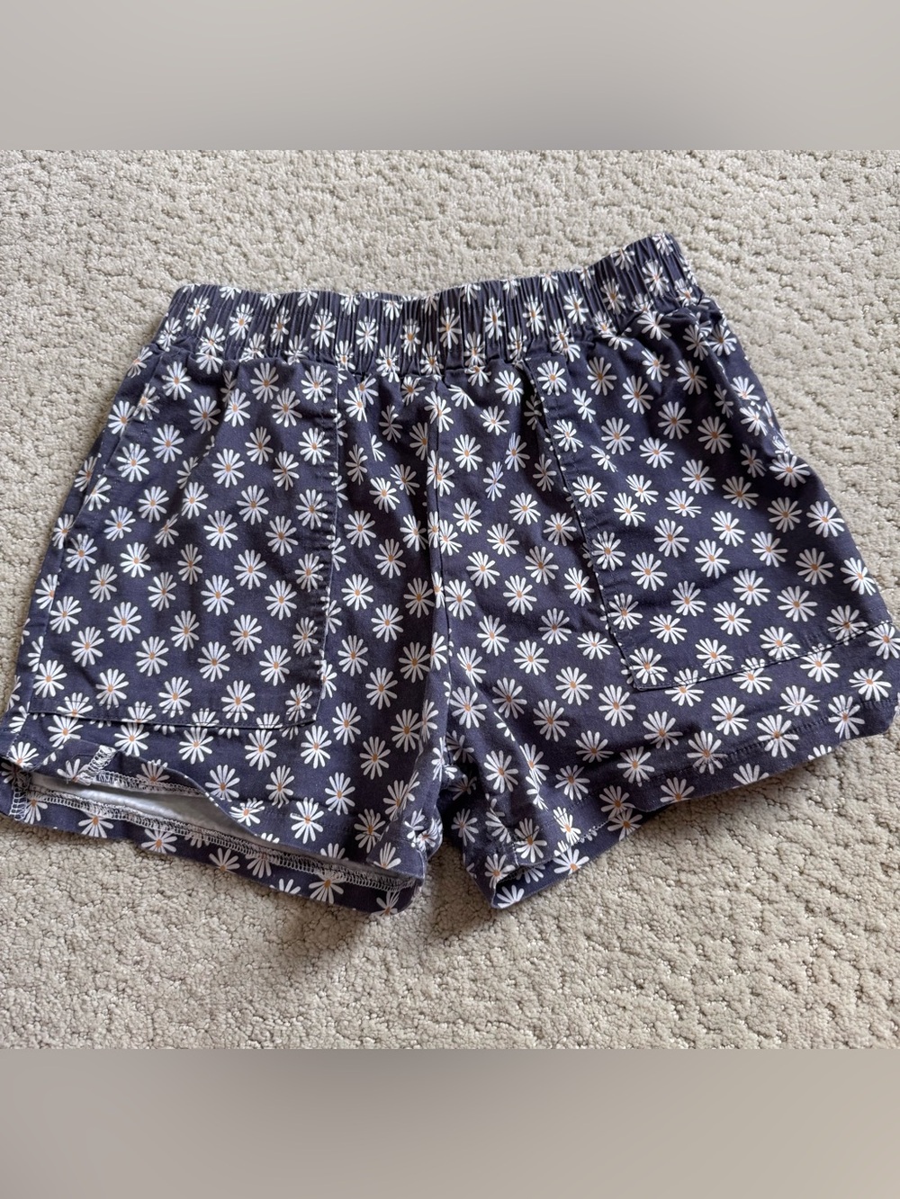 Tiny Whales Girls Lazy Daisy Shorts Elastic Waist 100% Cotton Size 12/14 Years